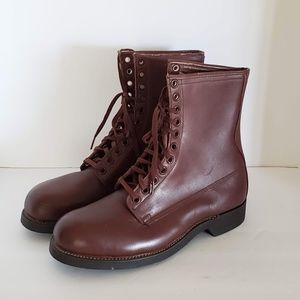 Vtg '52 Russet Military Boots Men's 10 1/2 W USA